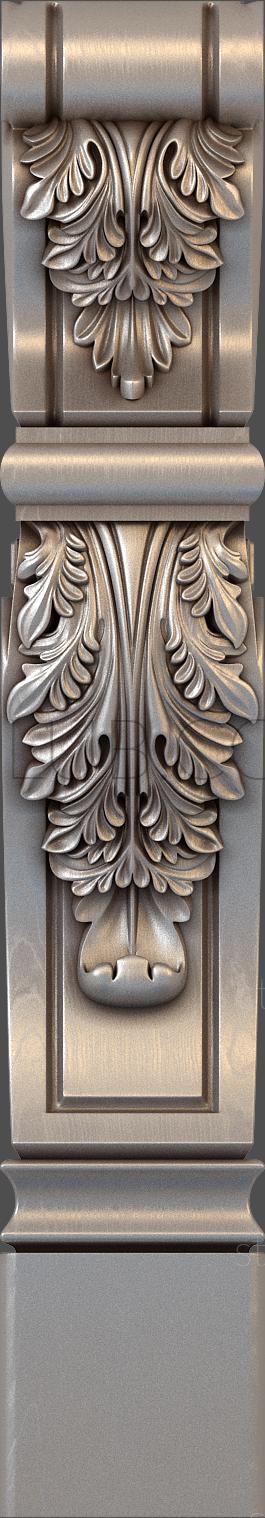 3D model 3d stl model of a decorative half-column (STL)