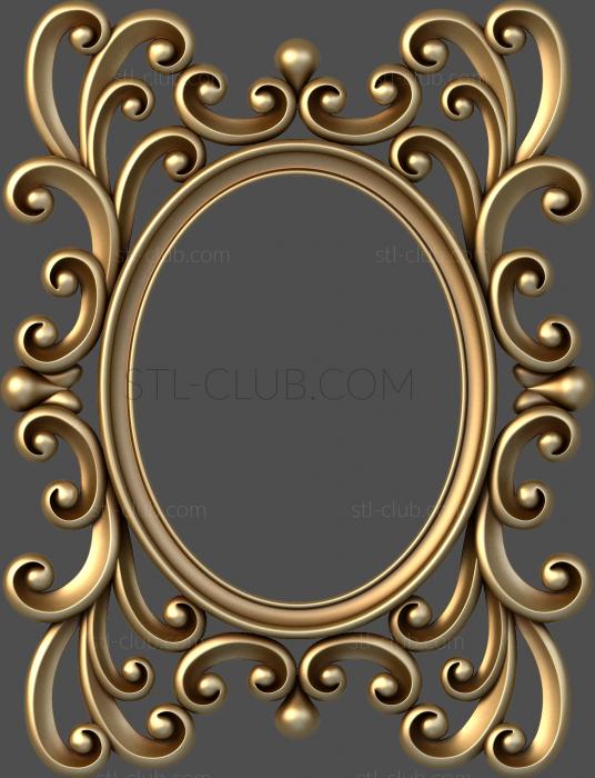 3D model Oval carved frame, provence, 3d model for CNC (STL)