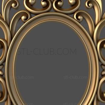 3D model Oval carved frame, provence, 3d model for CNC (STL)