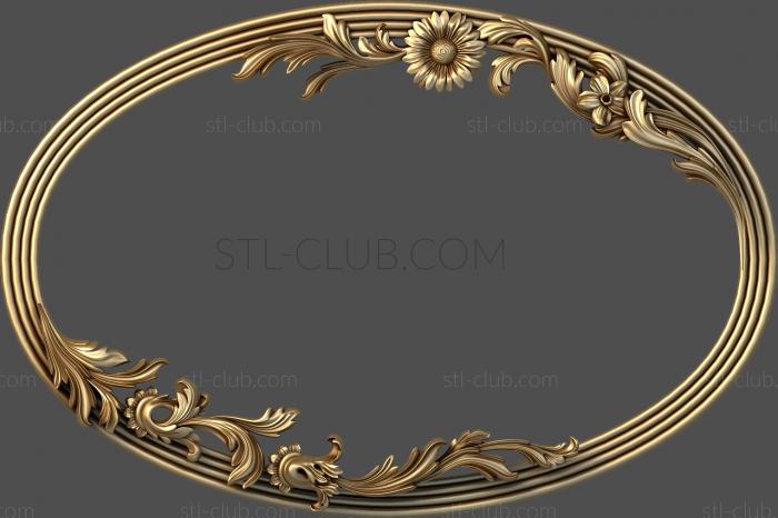 3d model of oval frame, stl format, CNC