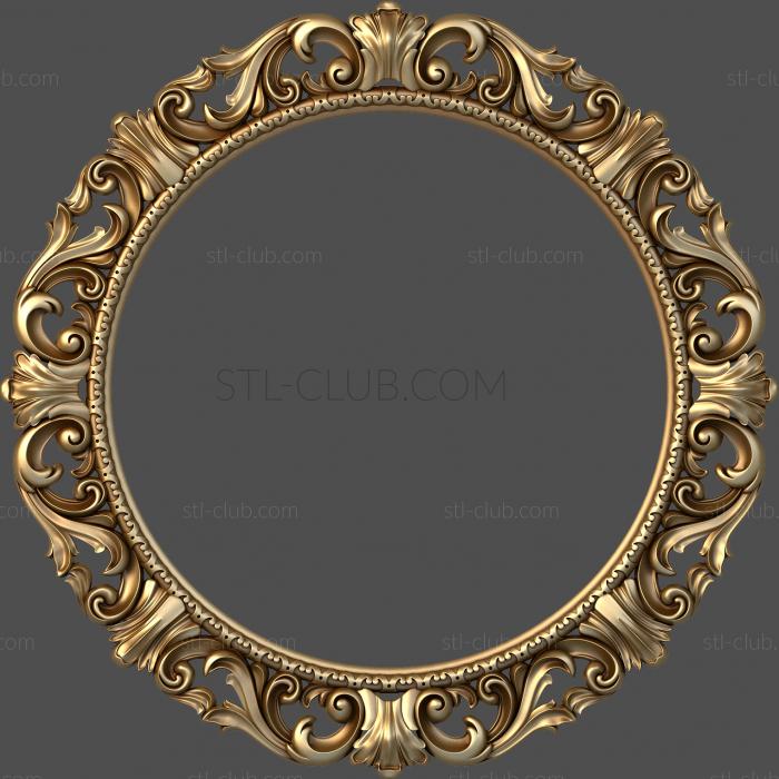 3d model of round frame, stl file for CNC