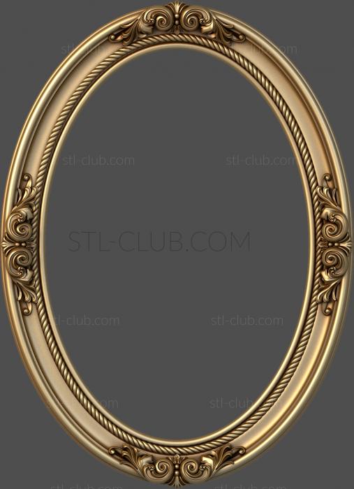 3d model of oval frame, stl file for cnc