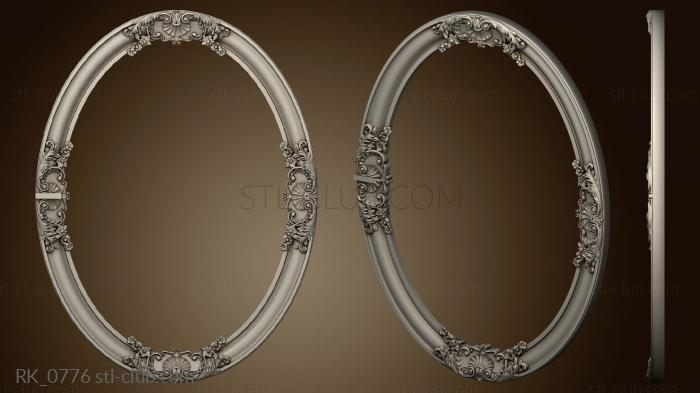 3D model The frame is oval with decorations on the sides (STL)