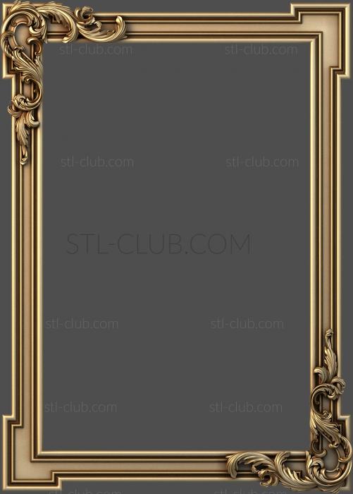 3D model 3d stl frame model, square, carved (STL)