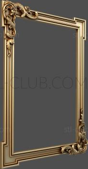 3D model 3d stl frame model, square, carved (STL)