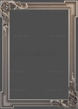 3D model 3d stl frame model, square, carved (STL)