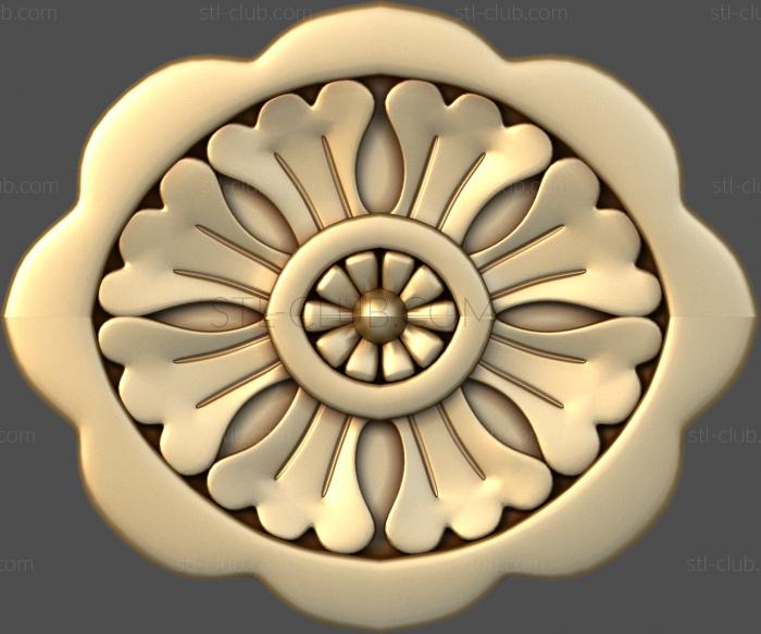 Triple petals in an oval