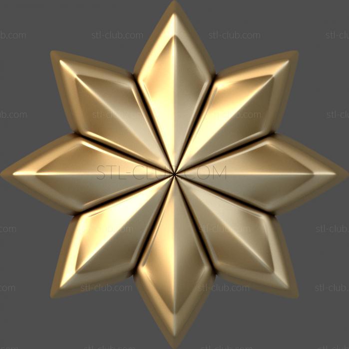 3D мадэль Восьмилучевая звезда (STL)