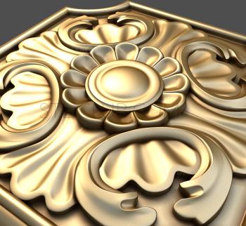 3D model A tile with a flower (STL)
