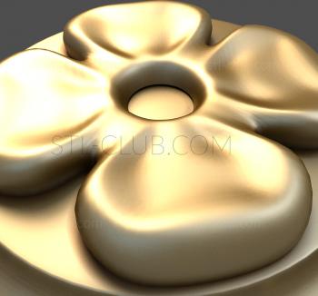 3D model Button with clover (STL)