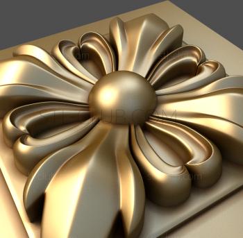 3D model Tile with lilies (STL)