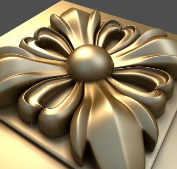 3D model Tile with lilies (STL)