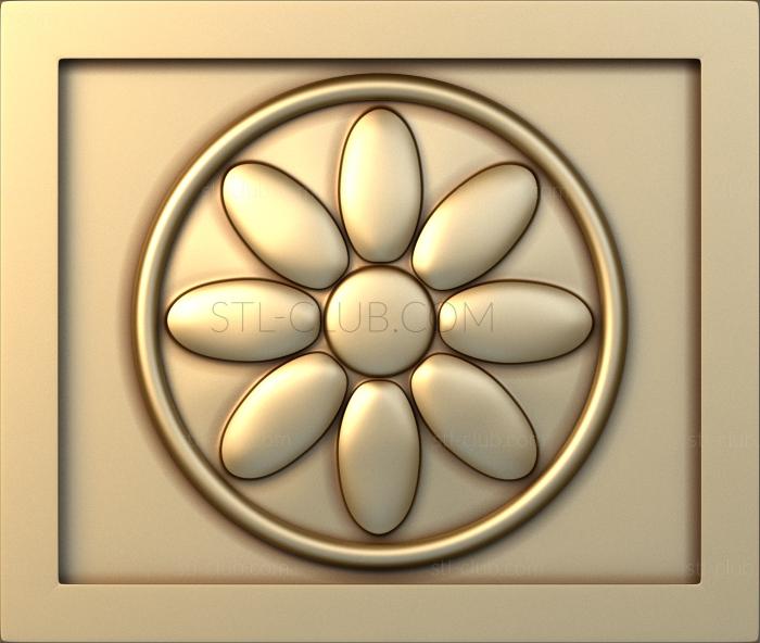 3D model Tile with chamomile (STL)