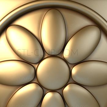 3D model Tile with chamomile (STL)