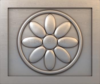 3D model Tile with chamomile (STL)