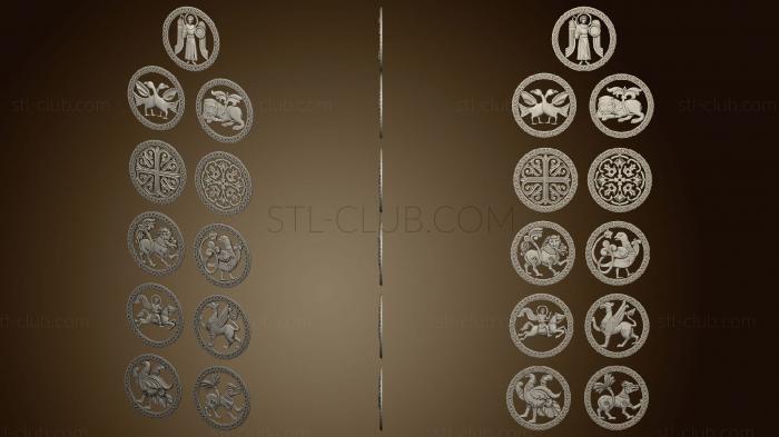 3D мадэль Комплект розеток византийский орнамент (STL)