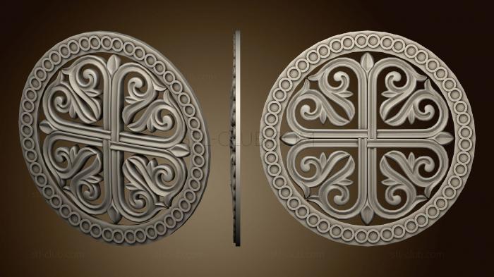 3D model Rosette Byzantine ornament (STL)