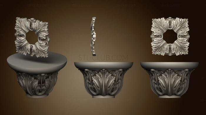 3D model Acanthus rosette with a capital (STL)