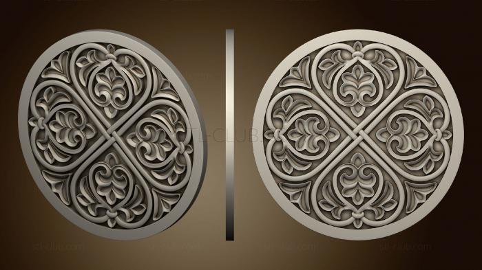 3D model Round rosette with decoration (STL)