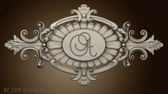 3D model Carved overlay with letters in the center (STL)