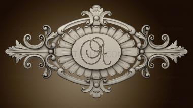 3D model Carved overlay with letters in the center (STL)