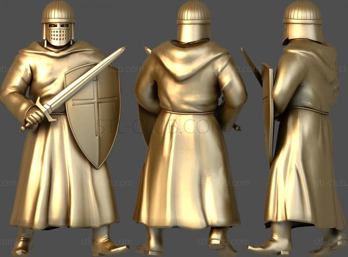 3D model Chess pieces Crusaders-Heavy Infantry (STL)