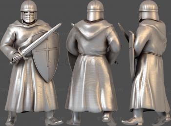 3D model Chess pieces Crusaders-Heavy Infantry (STL)