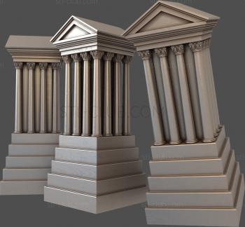 3D model Rooks - Greek temples (STL)