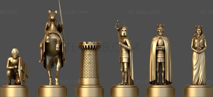 3D model Chess pieces Knights (STL)