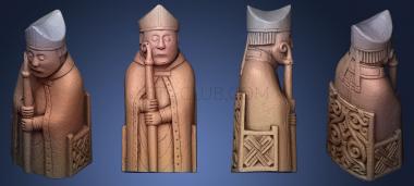 3D model Lewis Chess Piece Bishop 24 (STL)