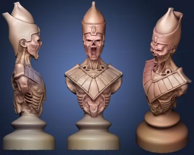 3D model Egyptian Alive V Dead Chess  Remix undead bishop (STL)