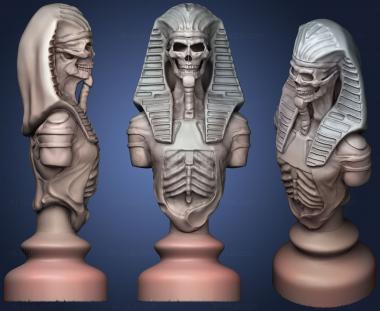 3D модель Egyptian Alive V Dead Chess Remix король нежити (STL)