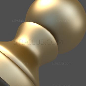 3D модель 3d stl модель круглого декора, шишки/навершия для столба (STL)