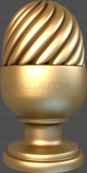 3D model 3d stl model of a cone / pommel for a post, file for CNC (STL)