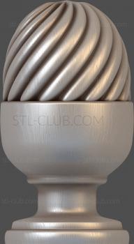 3D model 3d stl model of a cone / pommel for a post, file for CNC (STL)