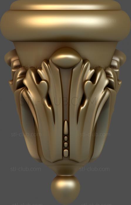 3d stl model of a cone / pommel for a post