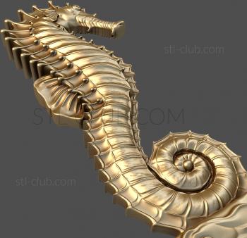 3D модель 3d stl модель статуэтки морского конька, файл для чпу (STL)