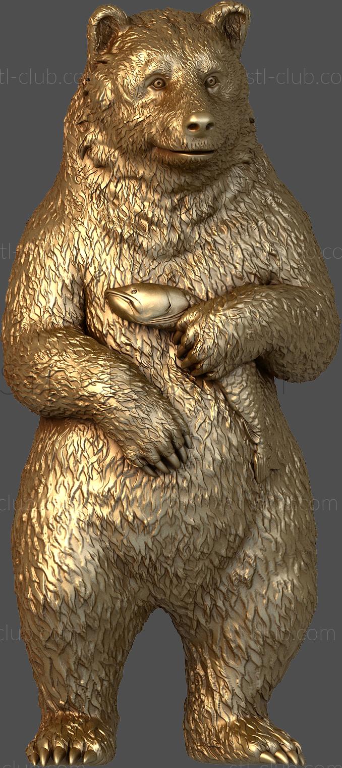 3d stl model of a bear figurine