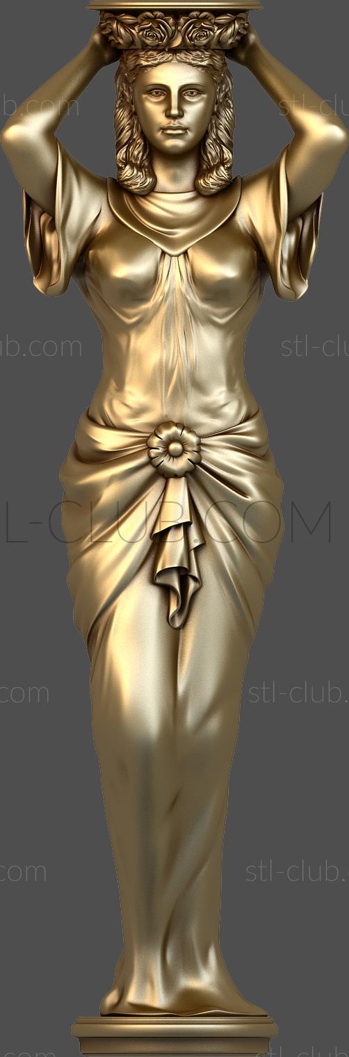 3d stl модель статуэтки женщины, файл для чпу