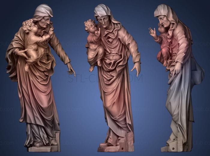 3D model Altar Sculpture from the Marian Temples Trail with child (STL)