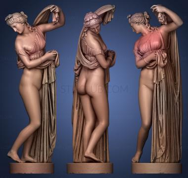 3D model Aphrodite Kallipygos round plinth (STL)