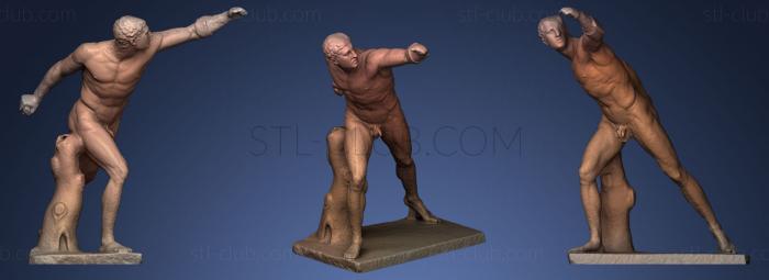 The Borghese Gladiator LOUVRE PARIS HIGH POLY