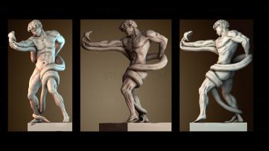 3D модель Спортсмен борется с питоном (STL)