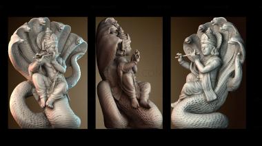 3D модель Кришна укрощает змея Калию (STL)