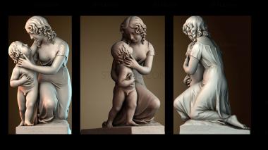 3D модель Девочка ласкает ребенка (STL)