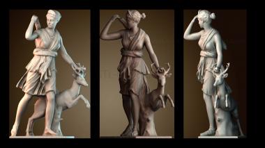 3D model Diana and a deer (STL)