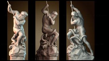3D model Neptune fighting an octopus (STL)