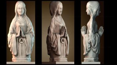 3D модель Двусторонний бюст мощевик святой женщины (STL)