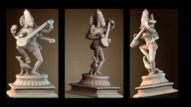 3D мадэль Сарасвати танцует с павлином (STL)