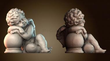 3D модель Ангел, отдыхающий на шаре (STL)